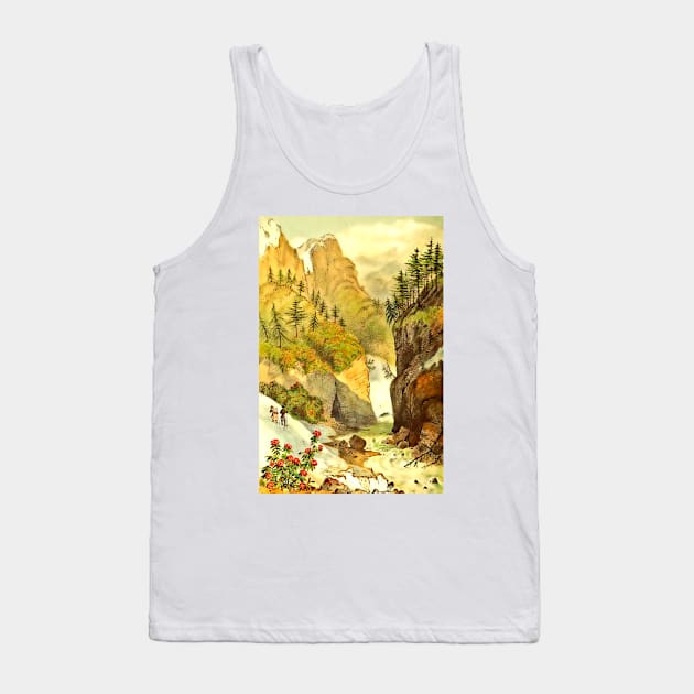 People in the snow with flowers and hills Tank Top by Marccelus